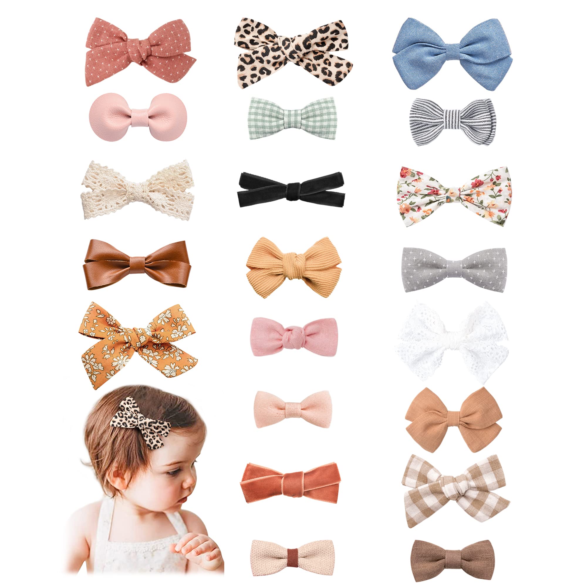 Jesries 21-pack clips with secure fully lined grips for delicate newborn hair