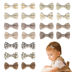 JESSCAT 22pcs hair clips flatlay showing colorful bows for quick daily styling