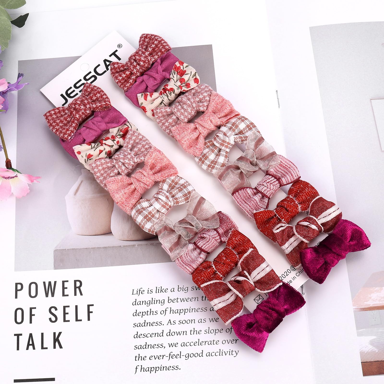 JESSCAT 22pcs hair clips stripes pattern—easy-to-match designs for parties, photos, or school.