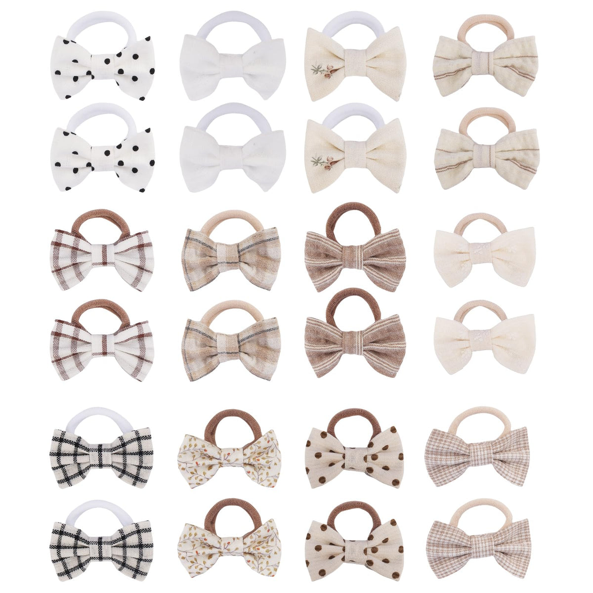 JESSCAT baby hair ties bows pack front view for easy daily styling.