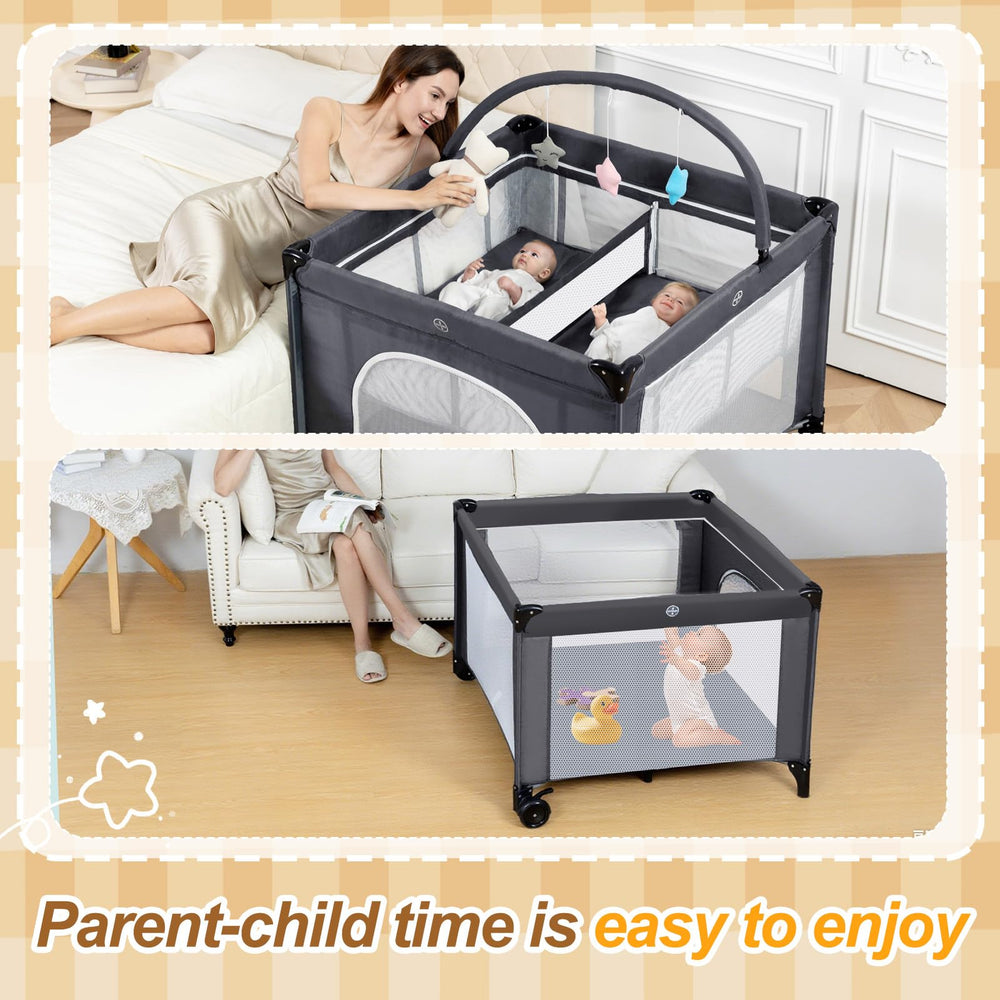 Jestonten Twin Bassinet with iron frame ensuring extra stability for twins.