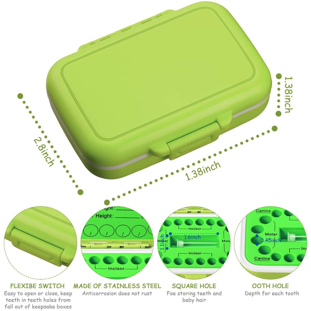 Jetec 20-slot teeth storage shows organized baby teeth collection