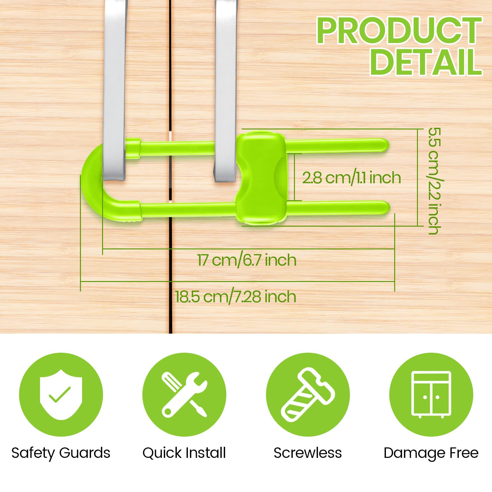 Jetec cabinet locks easy installation shows tool-free setup for quick safety gains