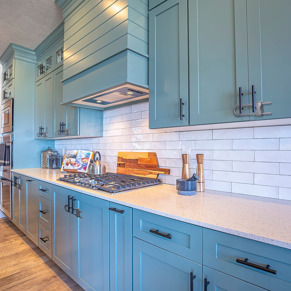 Jetec cabinet locks gray finish complements modern kitchen storage