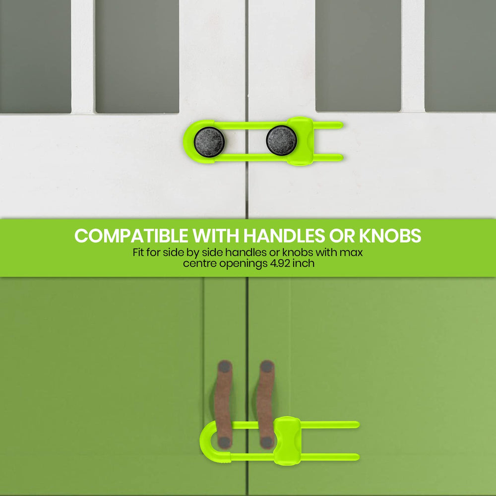 Jetec cabinet locks on knobs demonstrates adjustable fit for various handles