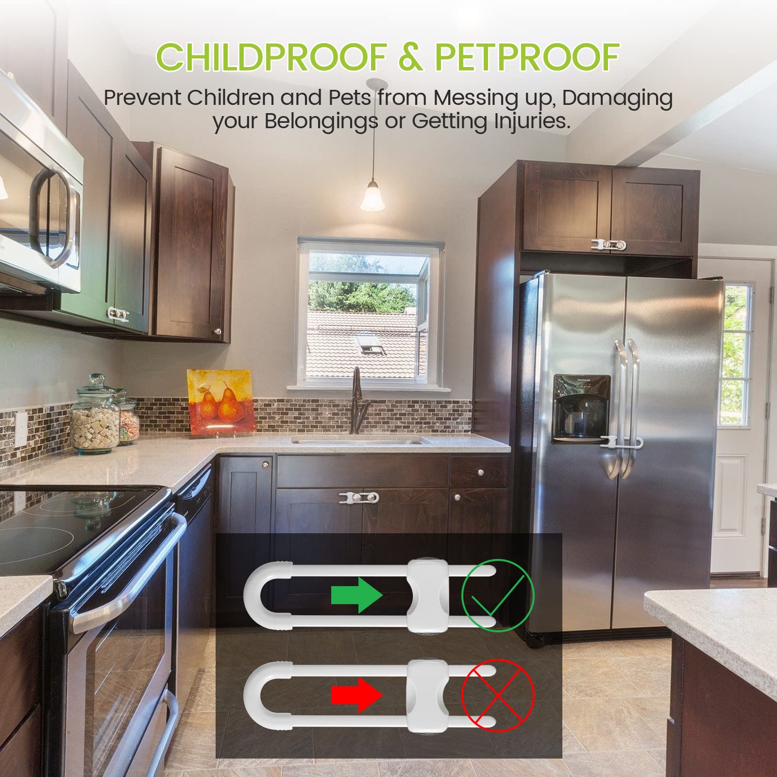 Jetec cabinet locks offer tool-free installation with no drilling or adhesives needed.