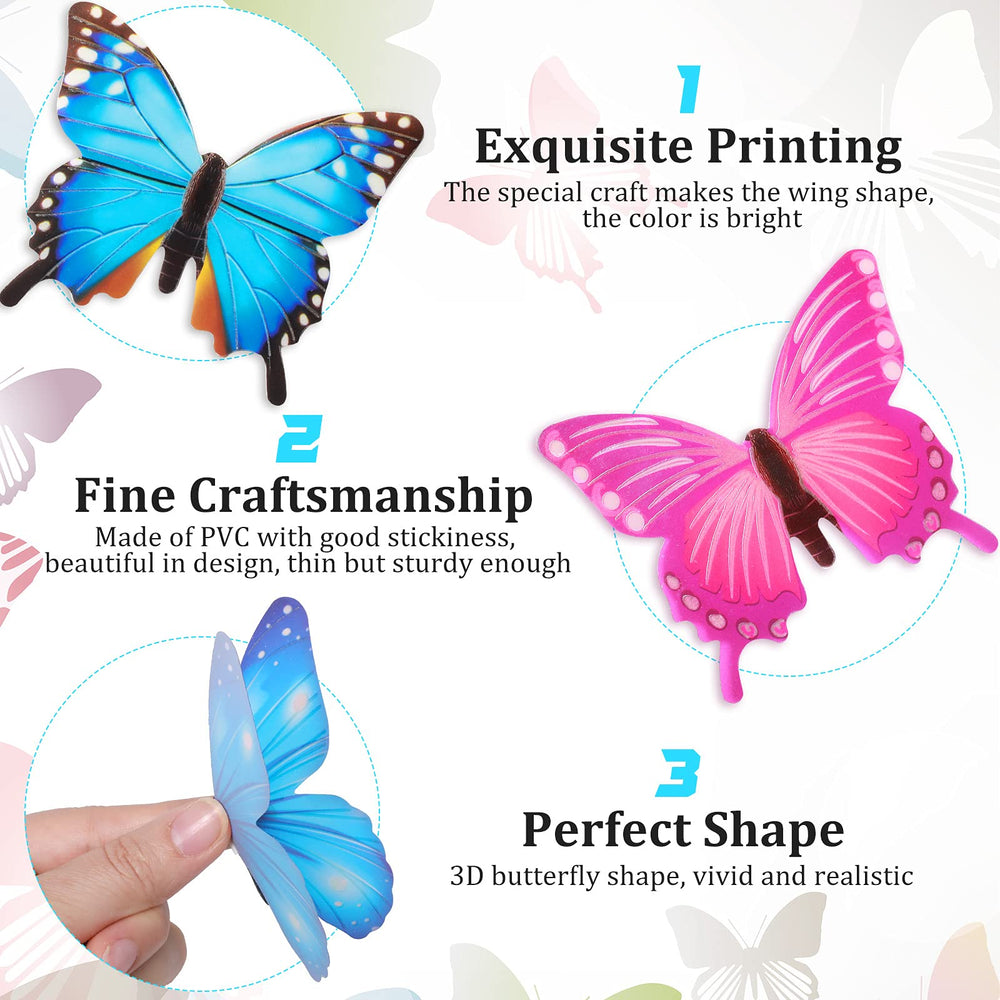 Jetec glow butterflies medium blue add playful wall accents for kids rooms.