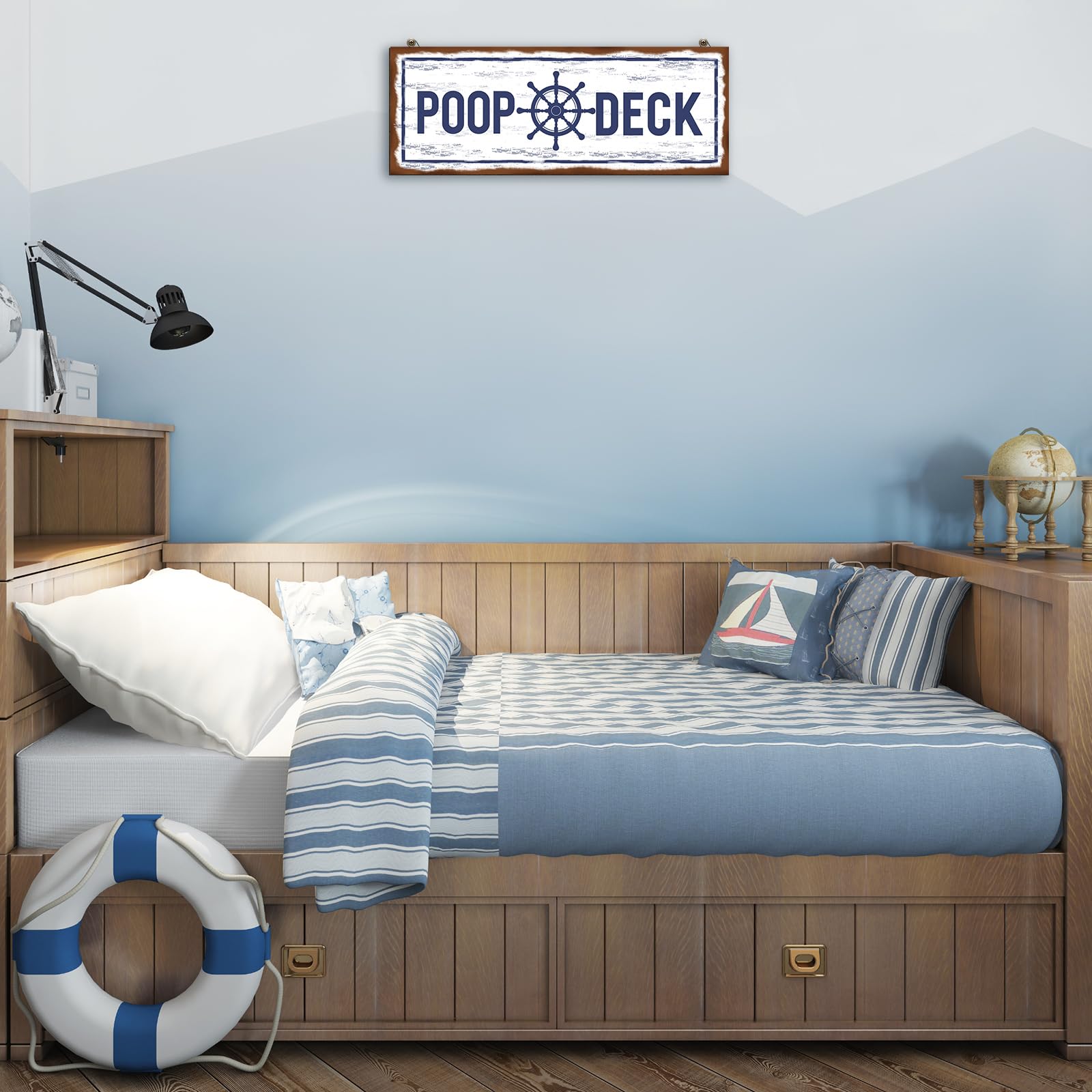 Jetec Poop Deck Sign 15-7 inch size shown as a focal wall piece