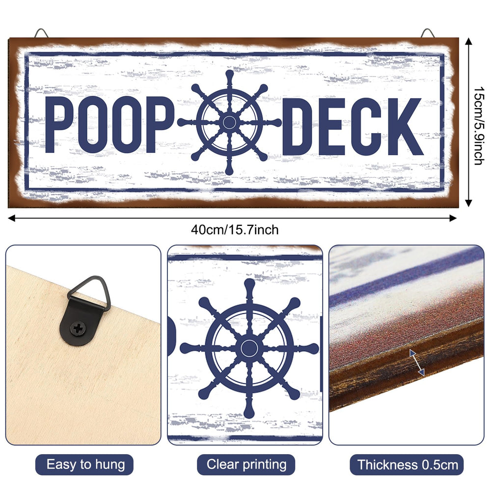 Jetec Poop Deck Sign wall-hanging back reveals easy hooks for simple installation