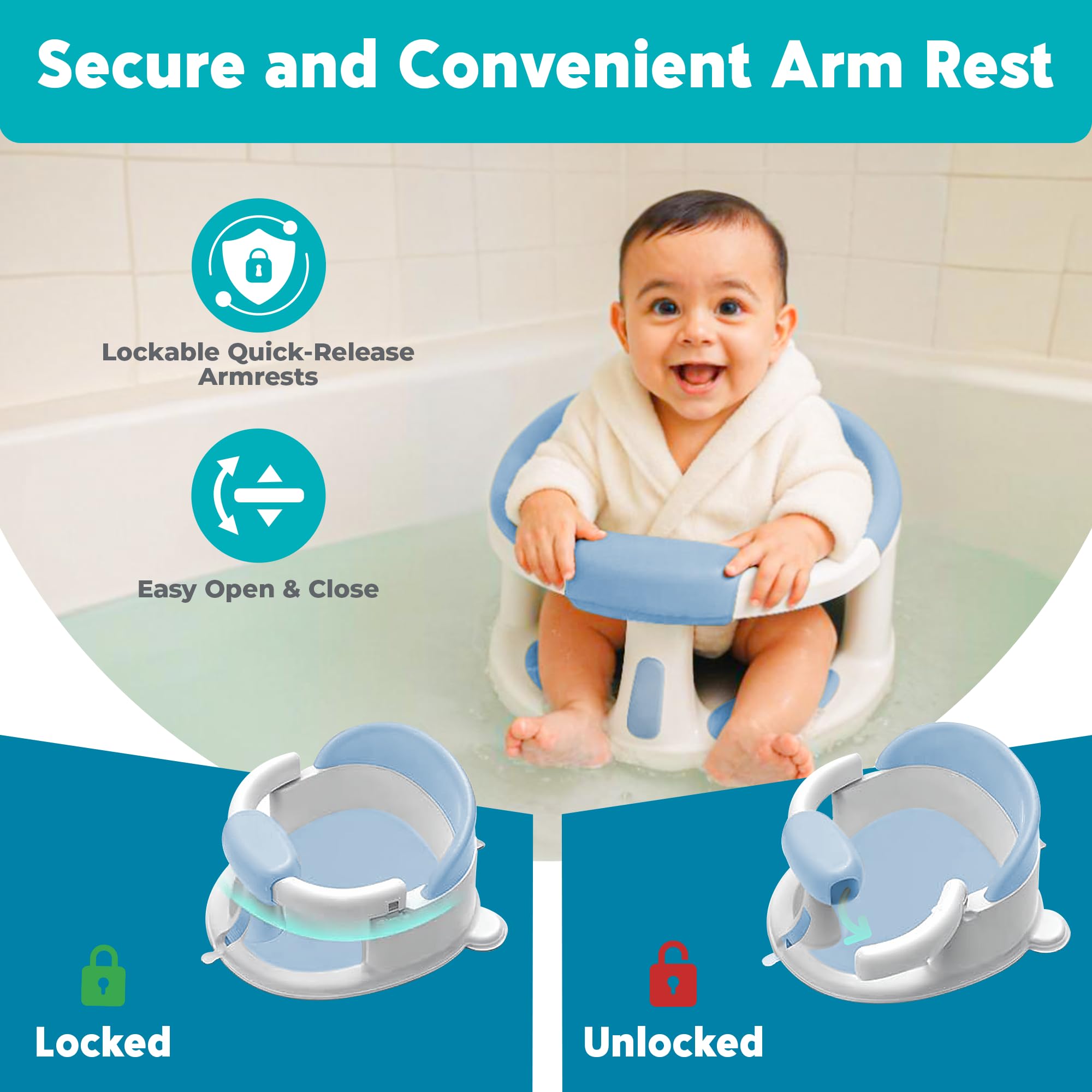 JetFresh compact bath seat design suitable for home and travel