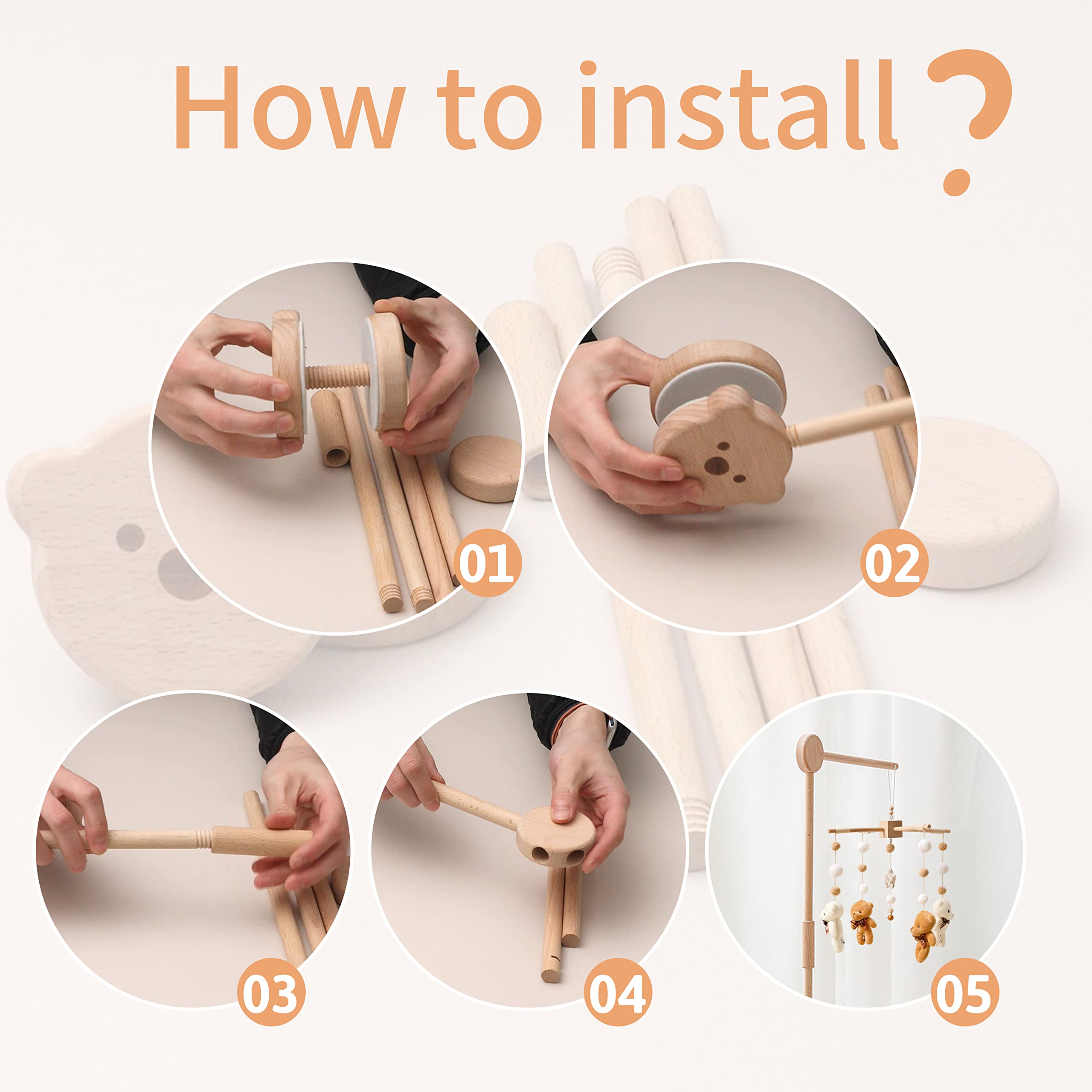 JETMHH adjustable-height crib mobile arm adapts to crib heights for placement
