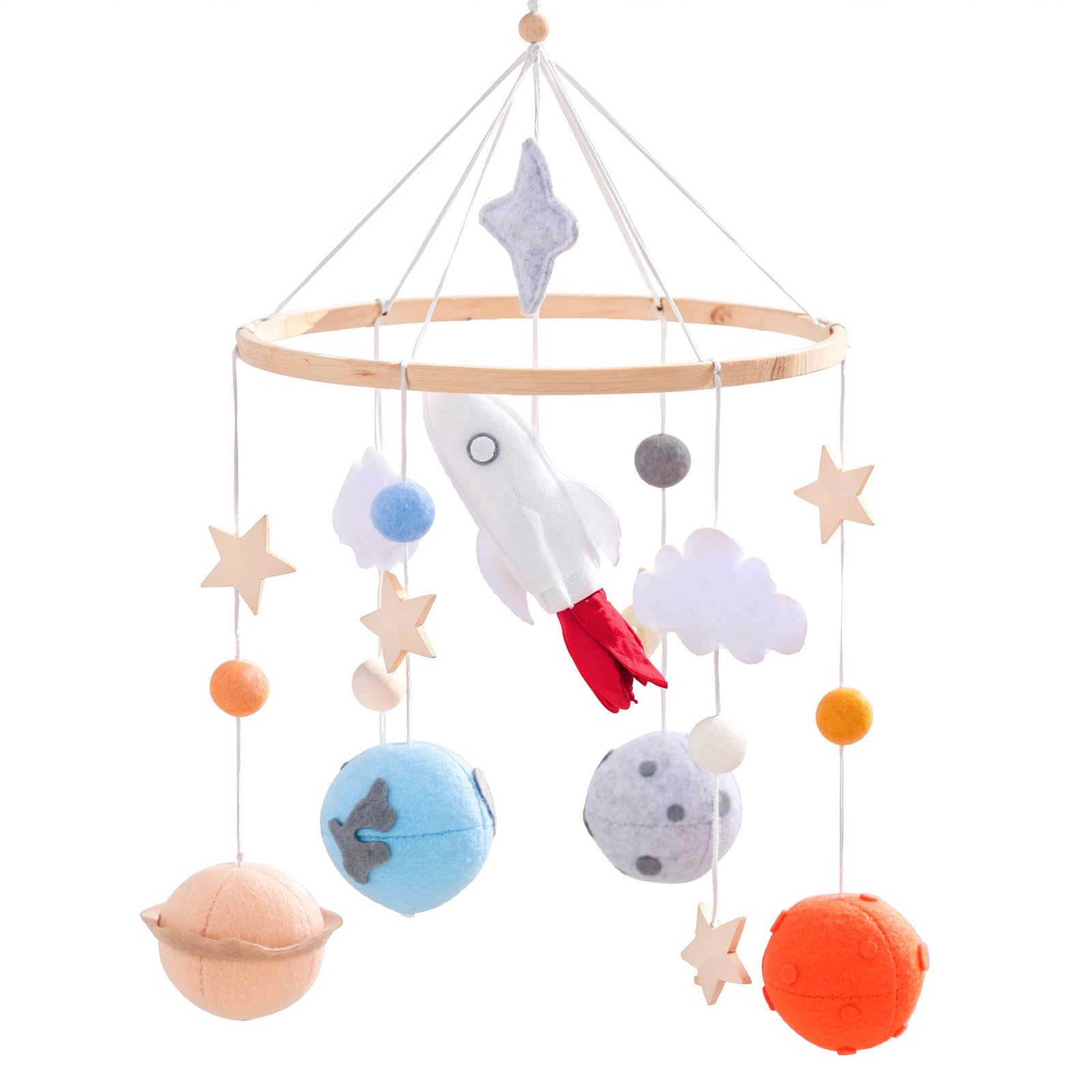 JETM·HH baby crib mobile with astronaut theme enhances visual focus for newborns and calm sleep