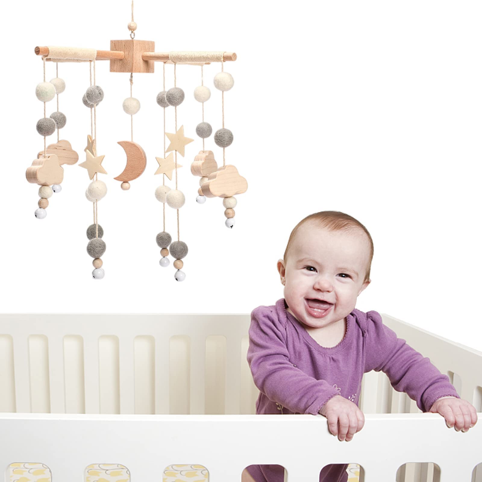 JETM·HH crib hanging decoration showcases natural materials in a warm setting