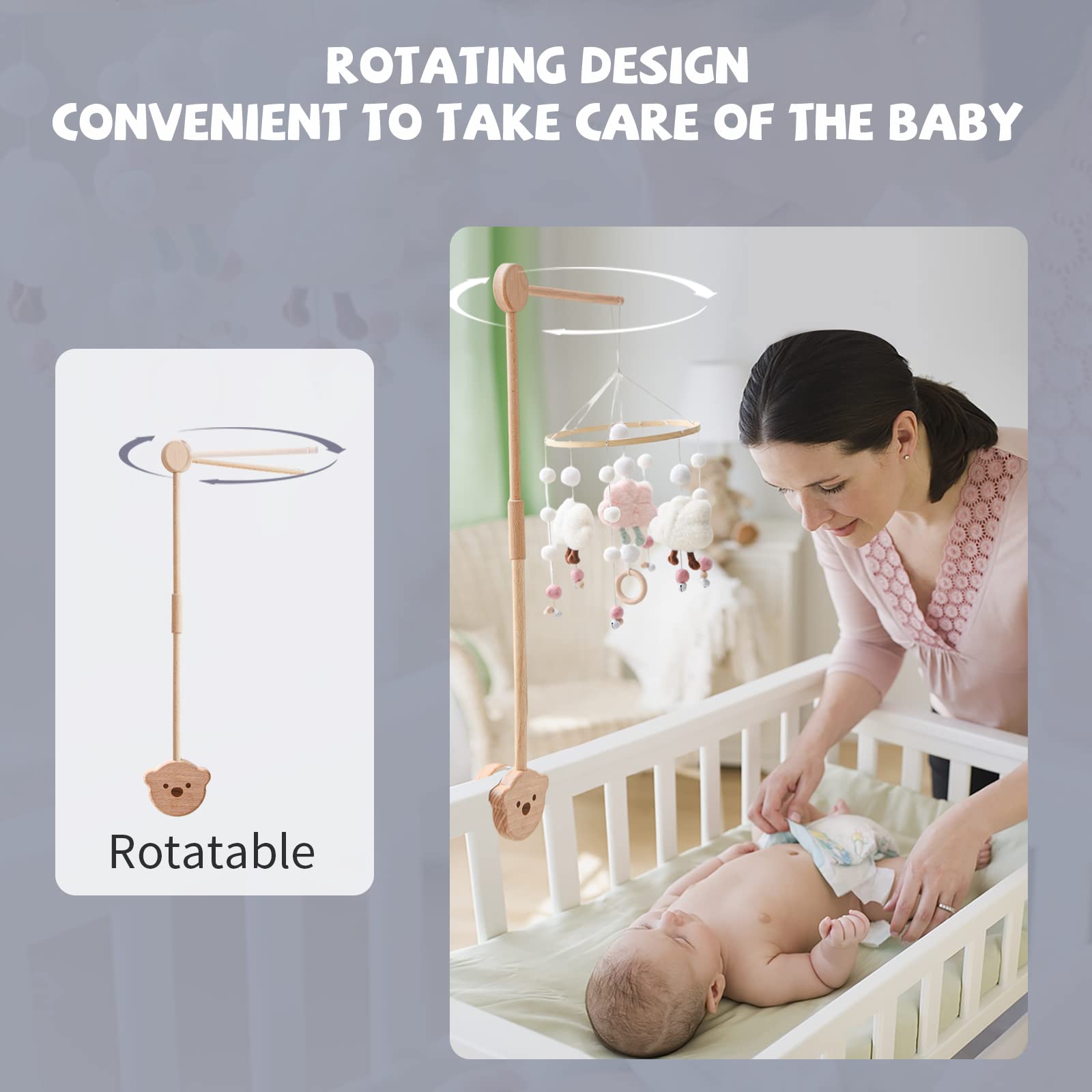 JETMHH natural beech wood finish adds warm neutral style to a nursery