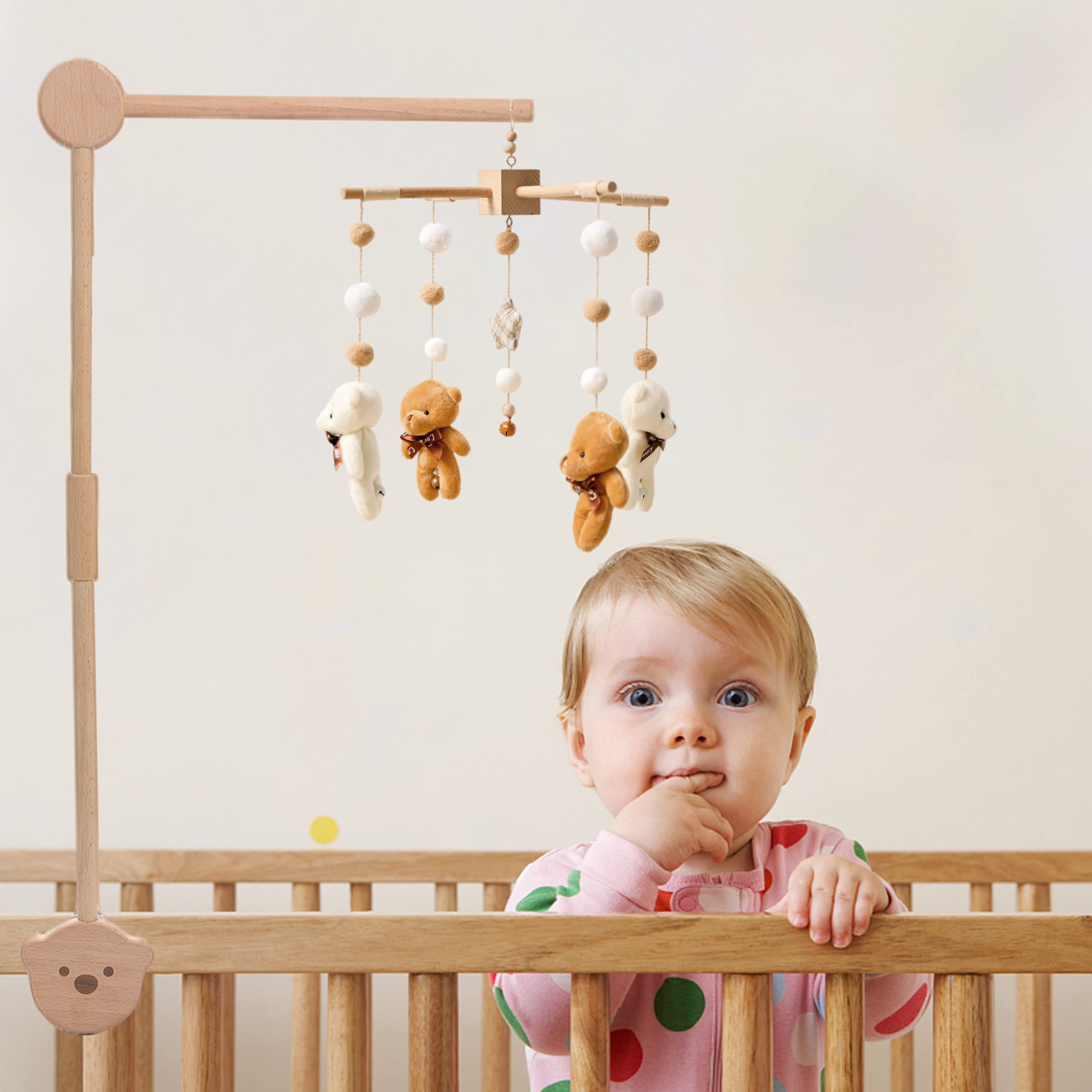 JETMHH nursery-decor wooden arm mount blends with woodland or boho nurseries