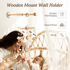 JETM·HH nursery decor wooden arm complements cribs and woodland or neutral themes.