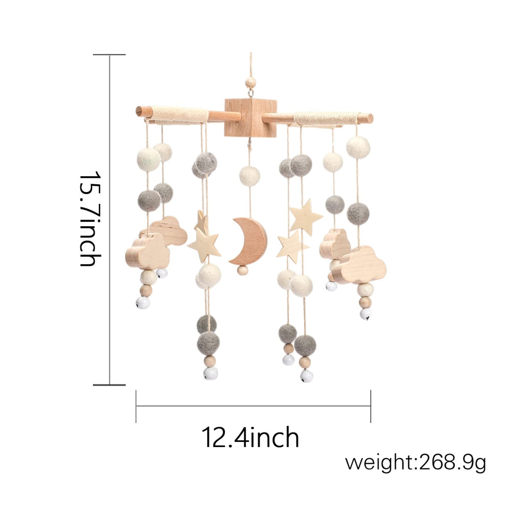 JETM·HH wooden hoop star moon mobile offers adjustable placement
