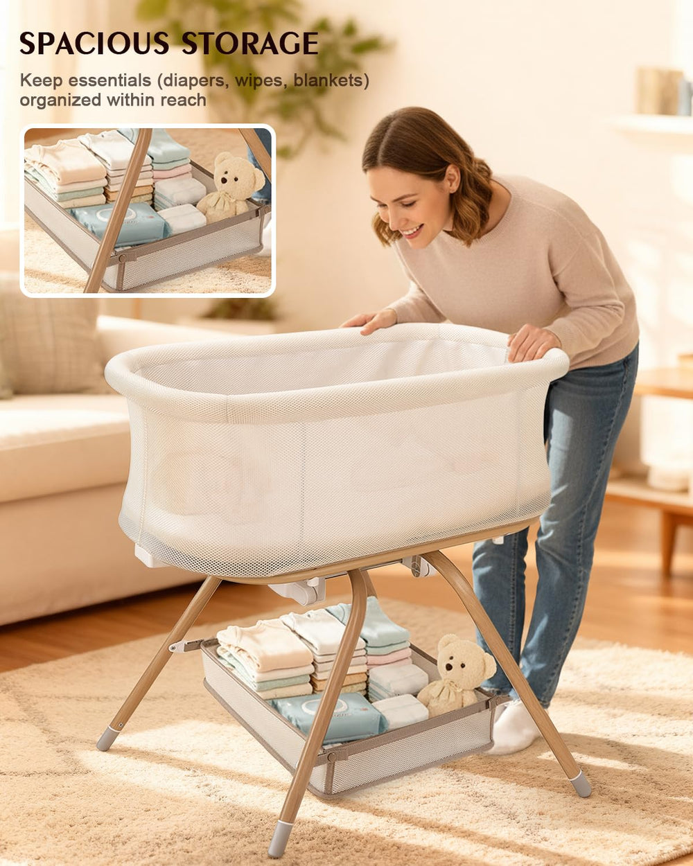 JevrJeur easy-assemble demonstrates simple setup for new parents.