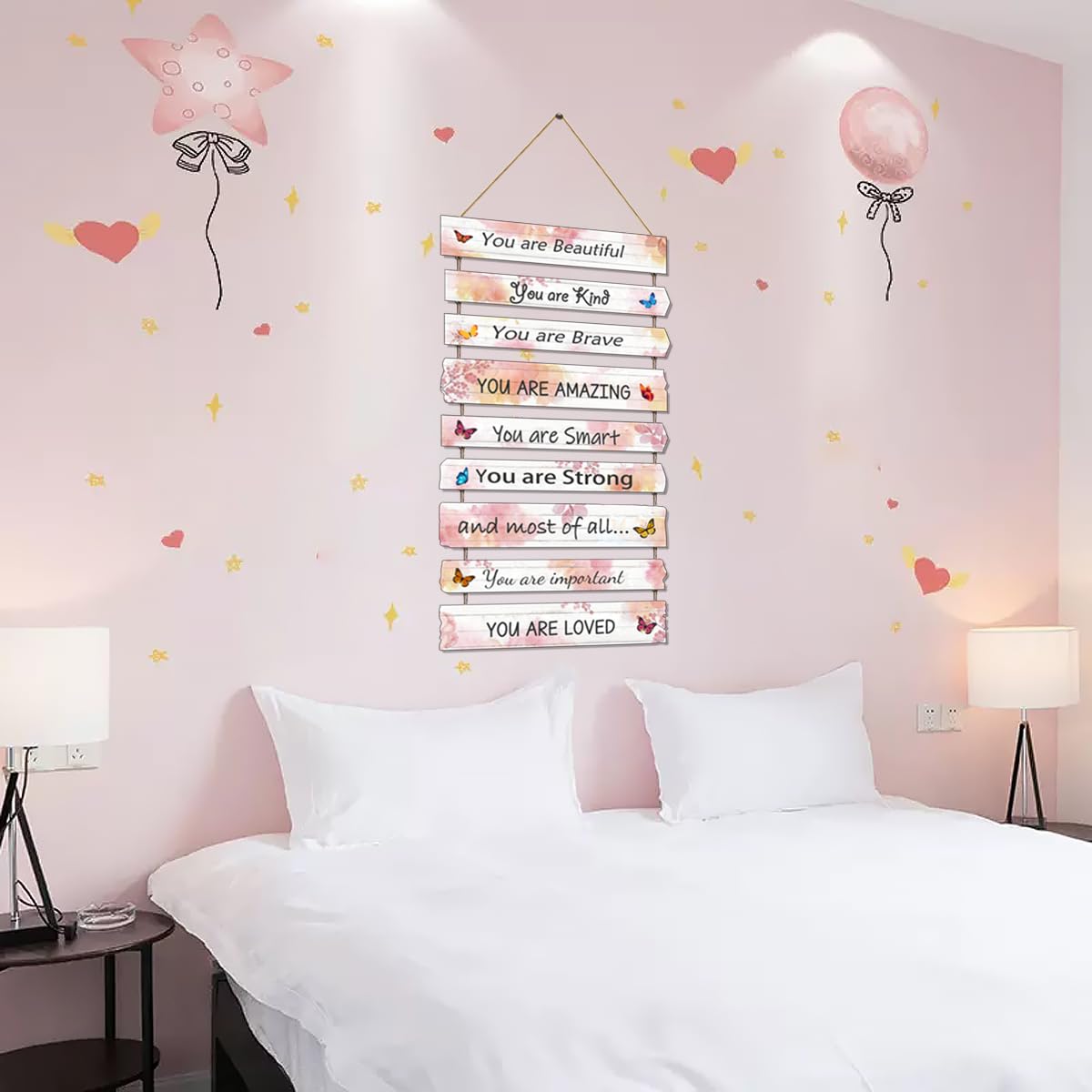 JEVUVU baby girl bedroom decor sign set suits nurseries and cozy bedrooms.