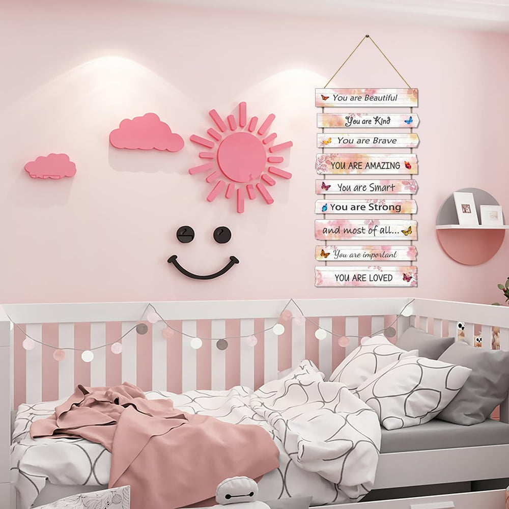 JEVUVU pink theme room decor for kids creates a soft, inviting space.