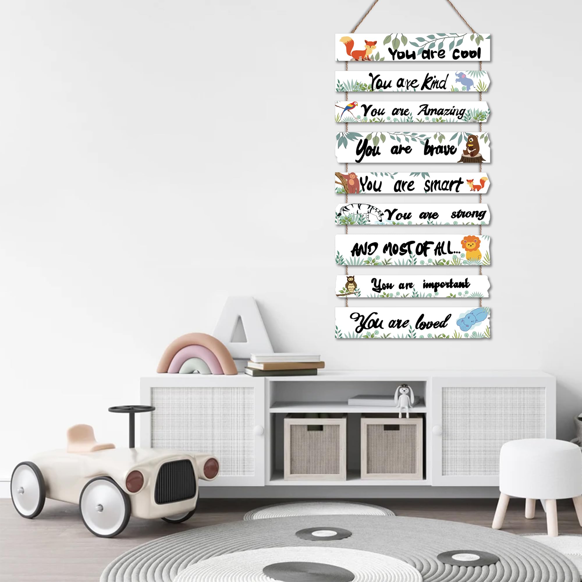 JEVUVU baby-nursery-scene wall art is durable and easy to apply on smooth walls.