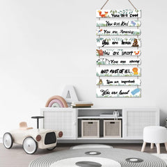 JEVUVU baby-nursery-scene wall art is durable and easy to apply on smooth walls.