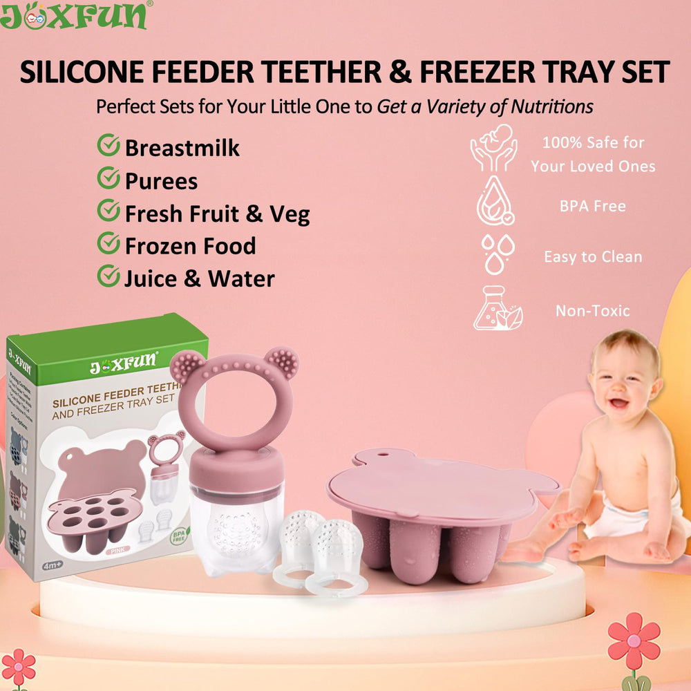 JEXFUN baby popsicle molds for frozen fruit and breast milk snacks