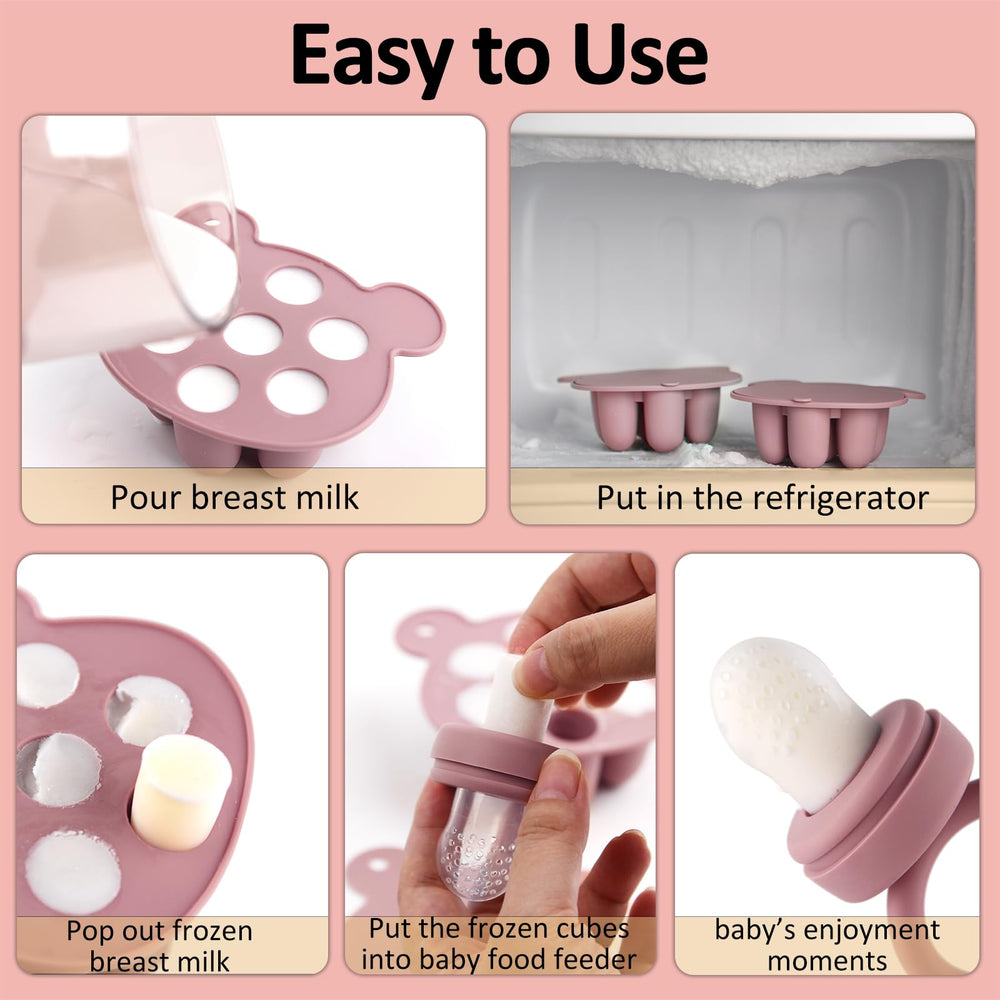 JEXFUN bear fruit feeder close-up in BPA-free silicone for teething