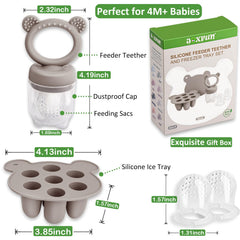 JEXFUN silicone teething-friendly design soothes sore gums.