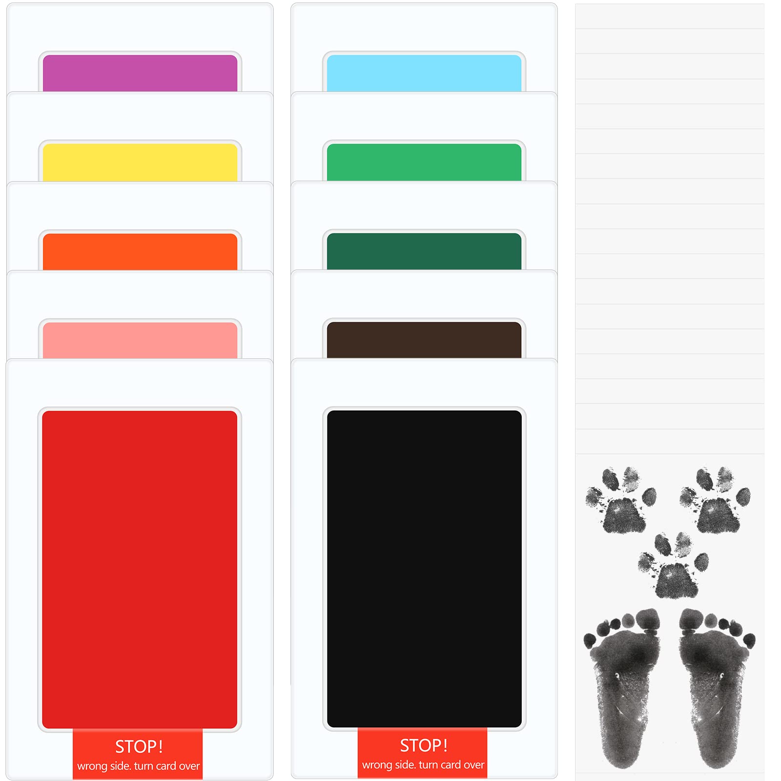 Jexine baby inkless handprint kit cards for colorful keepsake prints