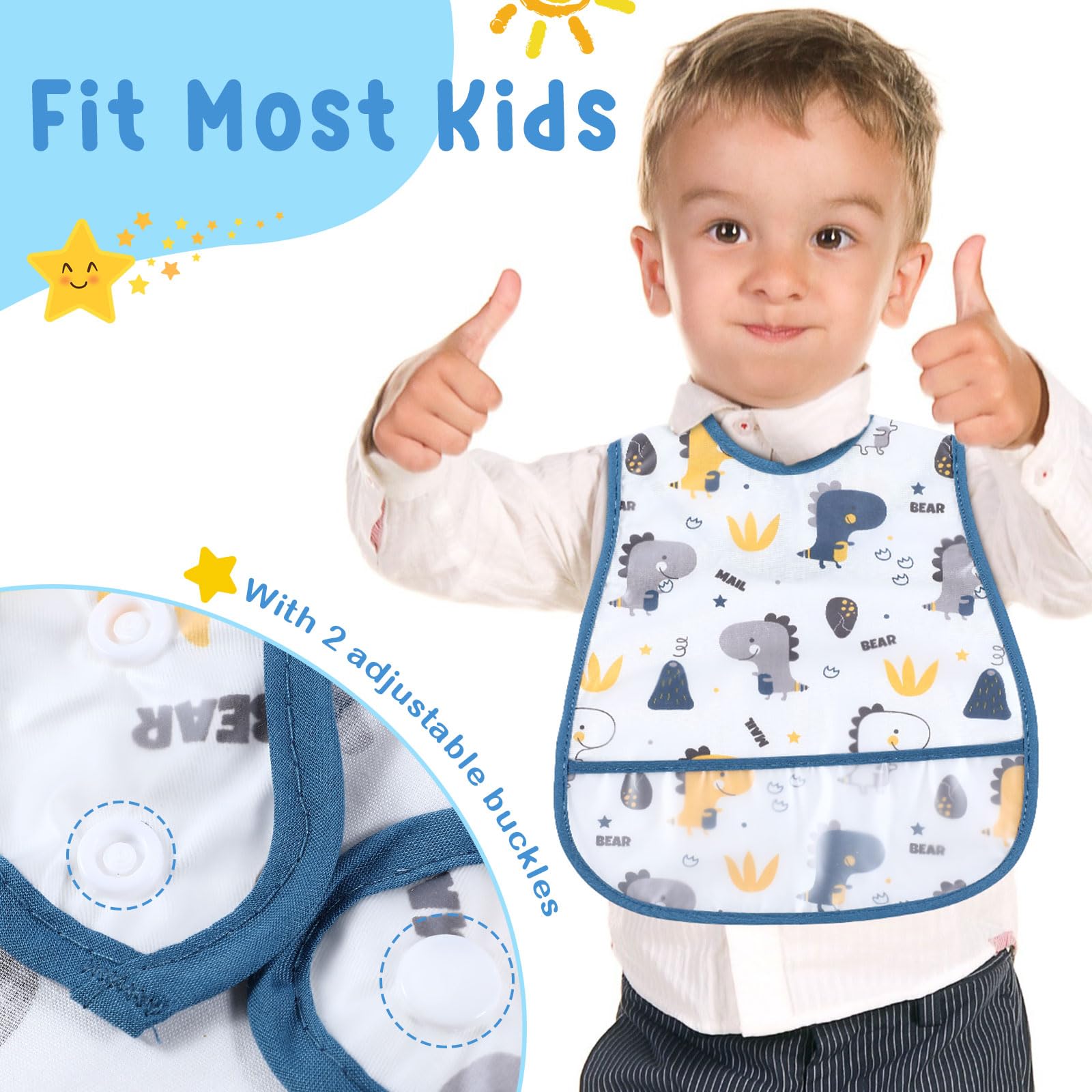 Jeyiour 12-pack lion-pocket bib blends fun and spill protection
