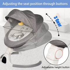 JFOVMCYG baby swing Bluetooth touch screen music adds interactive lullabies.