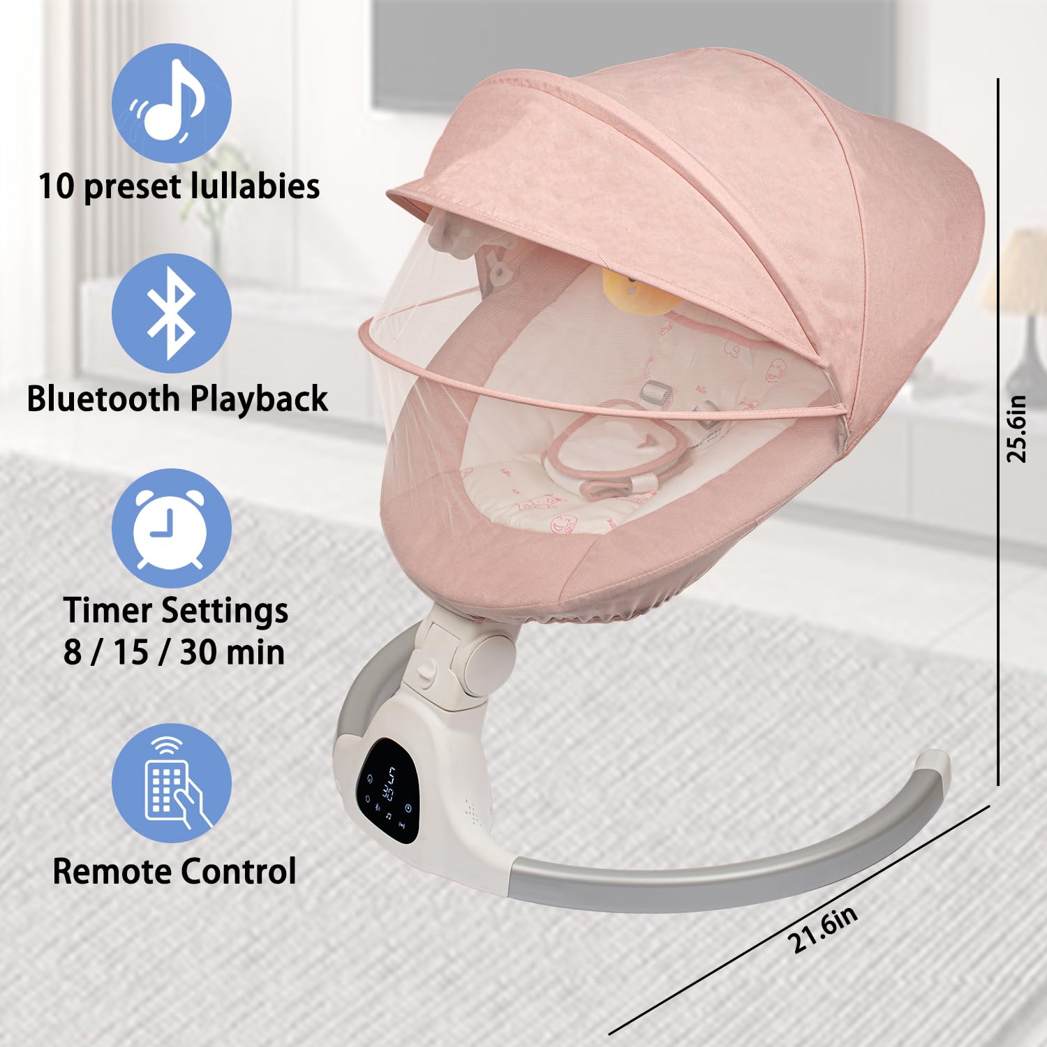JFOVMCYG portable swing folds compactly for travel and storage.