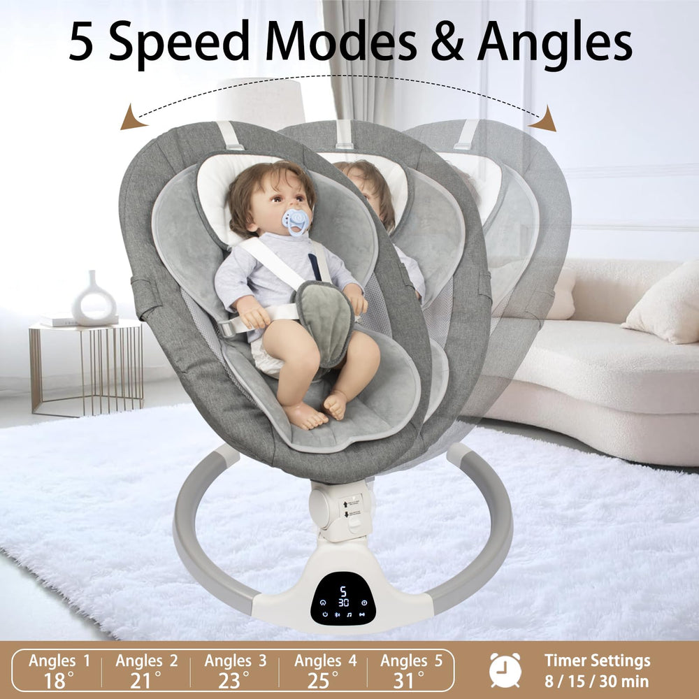 JFOVMCYG electric baby swing gray with remote for convenient control