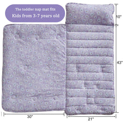 JHCHMX floral nap mat with pillow offers cozy support during preschool naptimes.