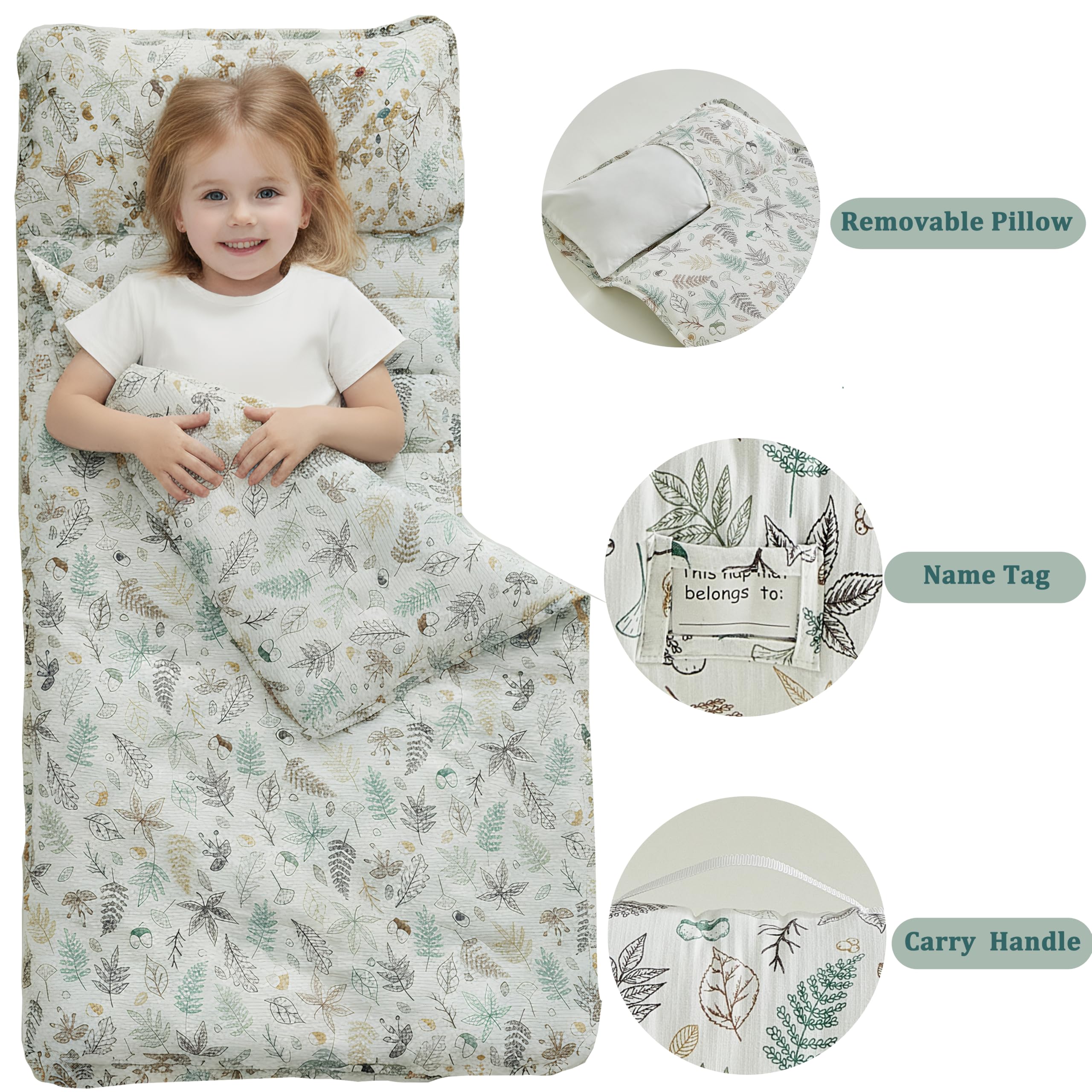 JHCHMX leaf nap mat carry handle for portability