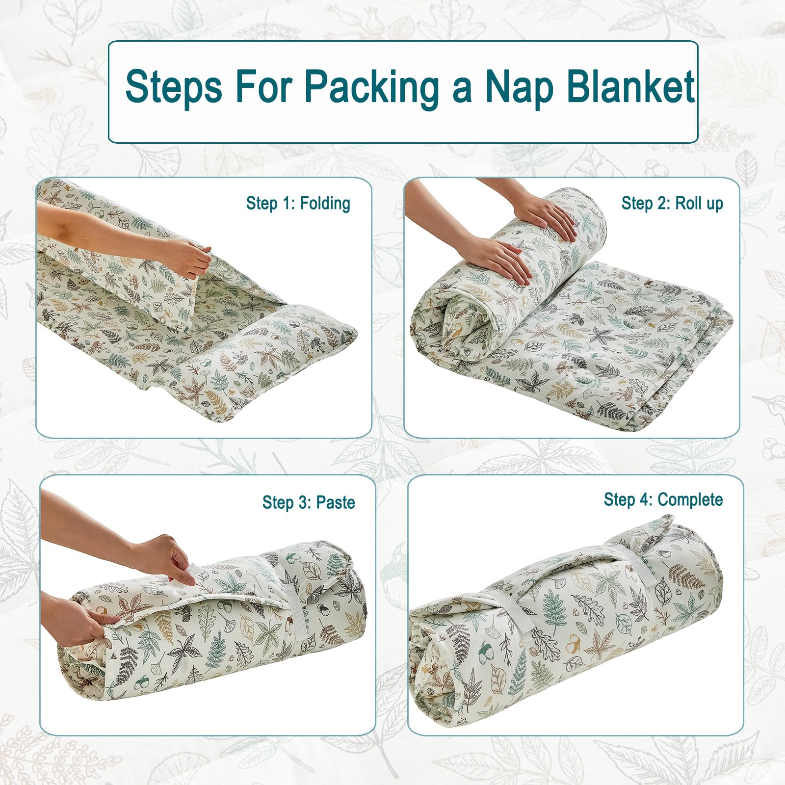 JHCHMX leaf nap mat built-in name tag to identify
