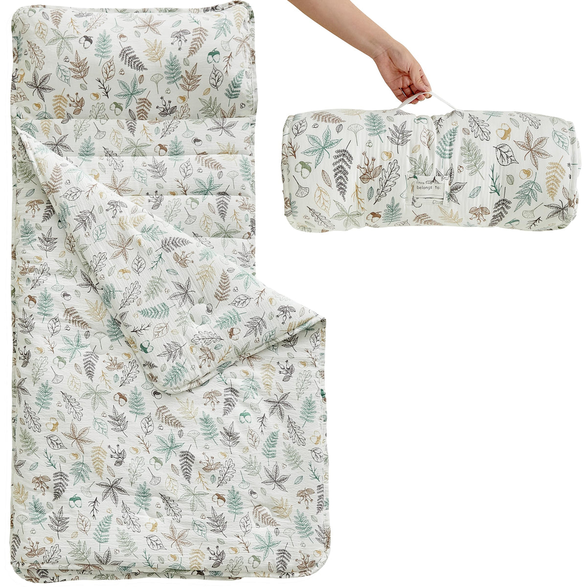 JHCHMX leaf nap mat roll-up with carry handle for travel