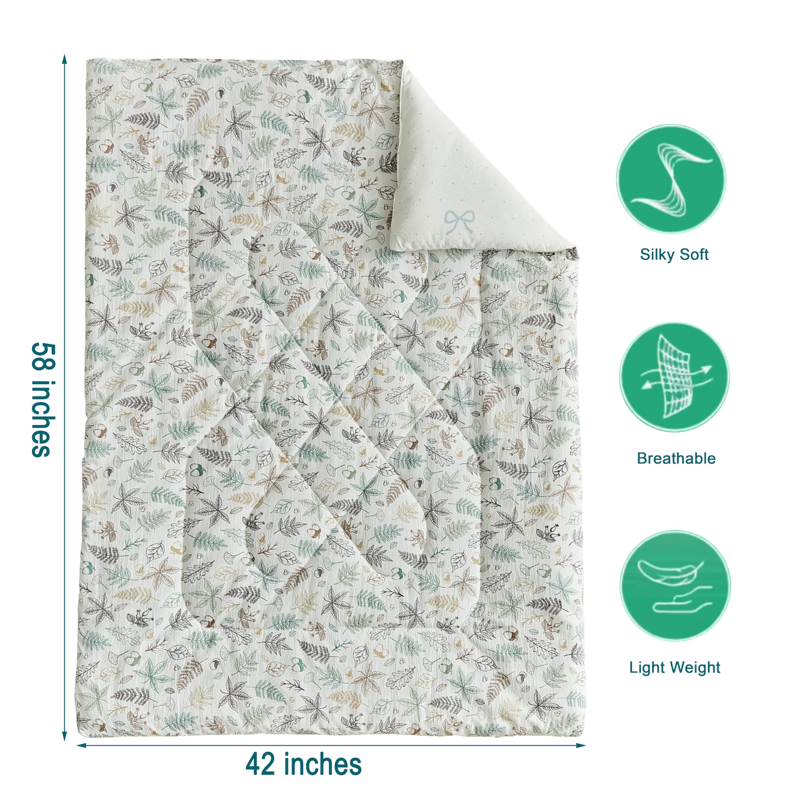 JHCHMX leaves-pattern toddler pillowcase soft bedtime routine