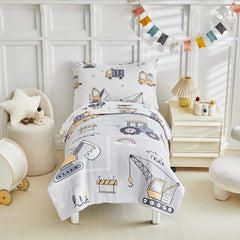 JHCHMX Excavator Pattern Comforter for cozy, toddler-friendly nights.
