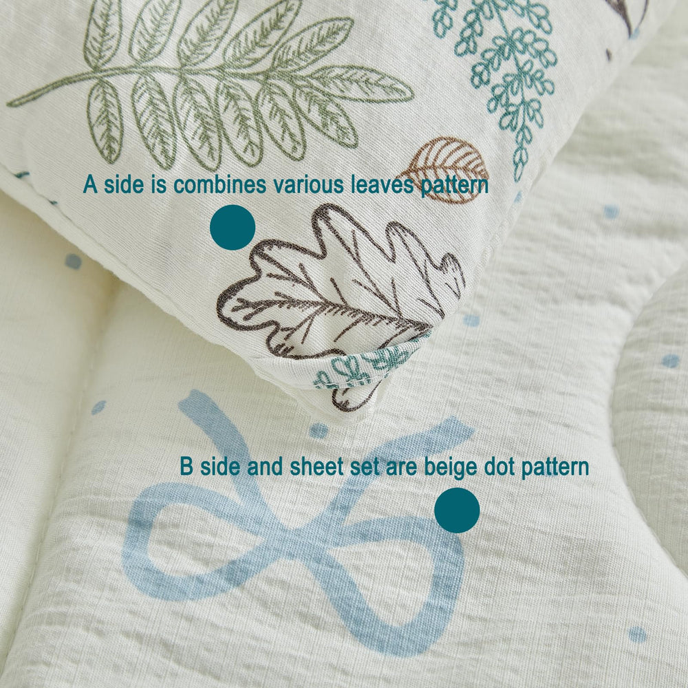 JHCHMX leaves-pattern toddler bedding enhances girls' room ambiance