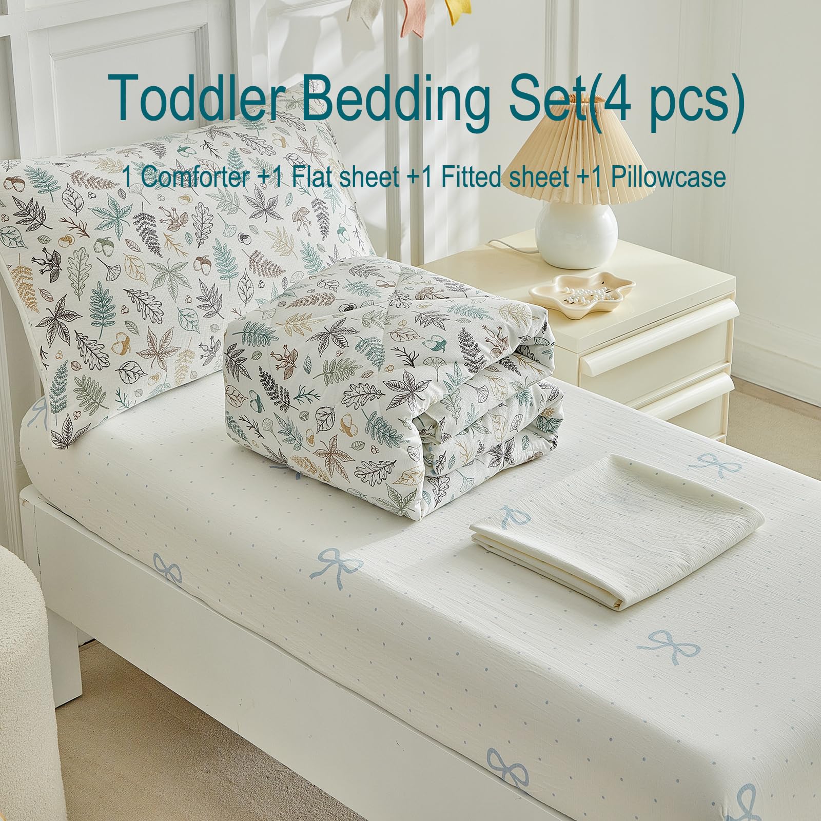 JHCHMX leaves-pattern toddler bedding year-round microfiber comfort