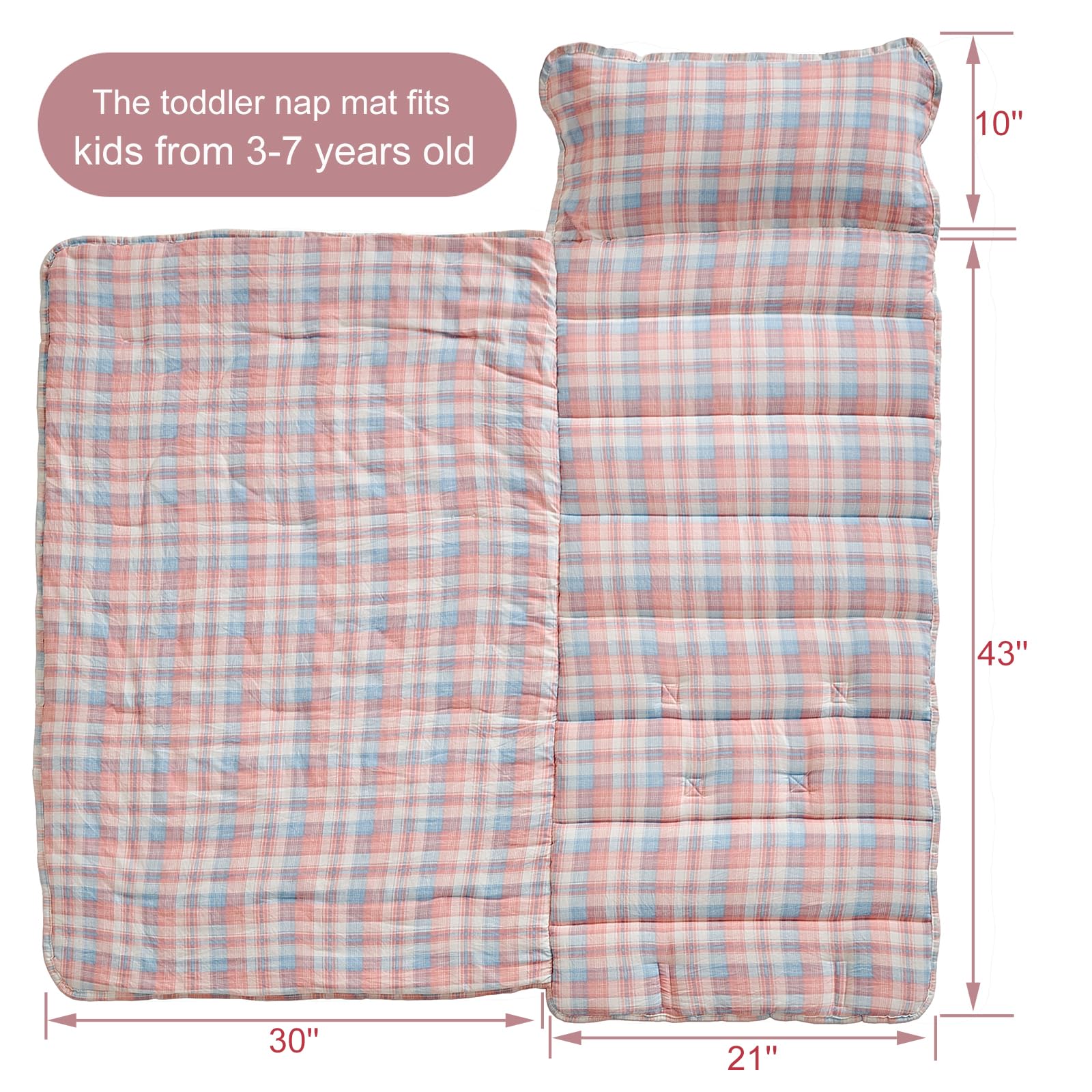 JHCHMX Nap Mat Pillow included, plush comfort during naptime