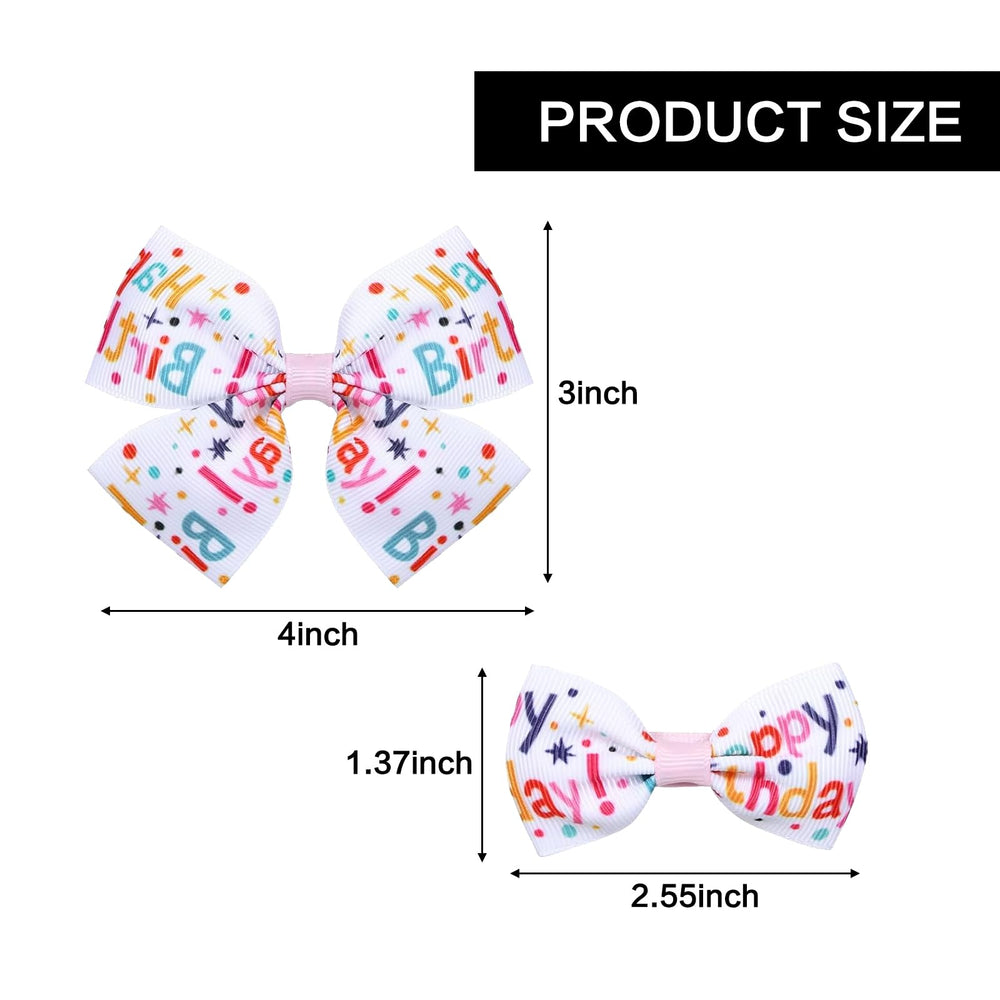 JHJEWH birthday bow closeup highlighting durable alligator clip grip