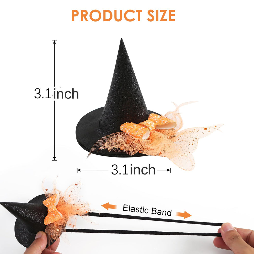 JiaDuo orange witch hat headband closeup bow and tulle showing lightweight comfort