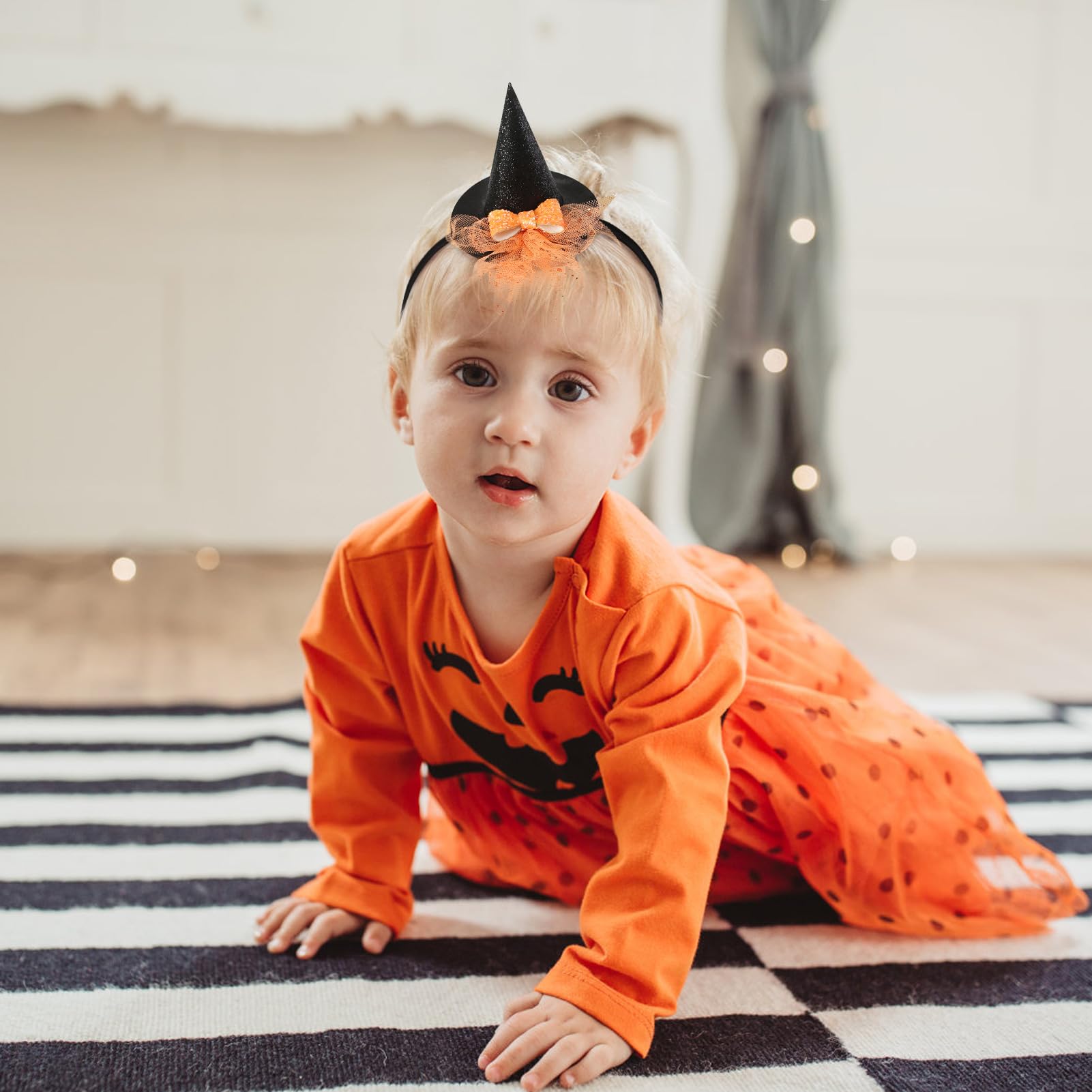 JiaDuo Halloween photography prop witch hat headband helps create adorable milestone moments