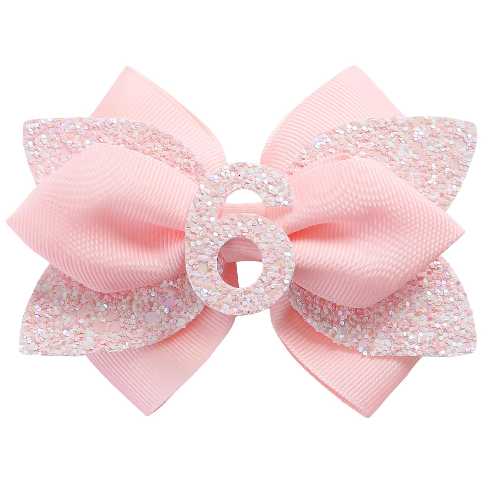 Jiaduo pink birthday bow 1 year with elastic band for gentle, secure wear