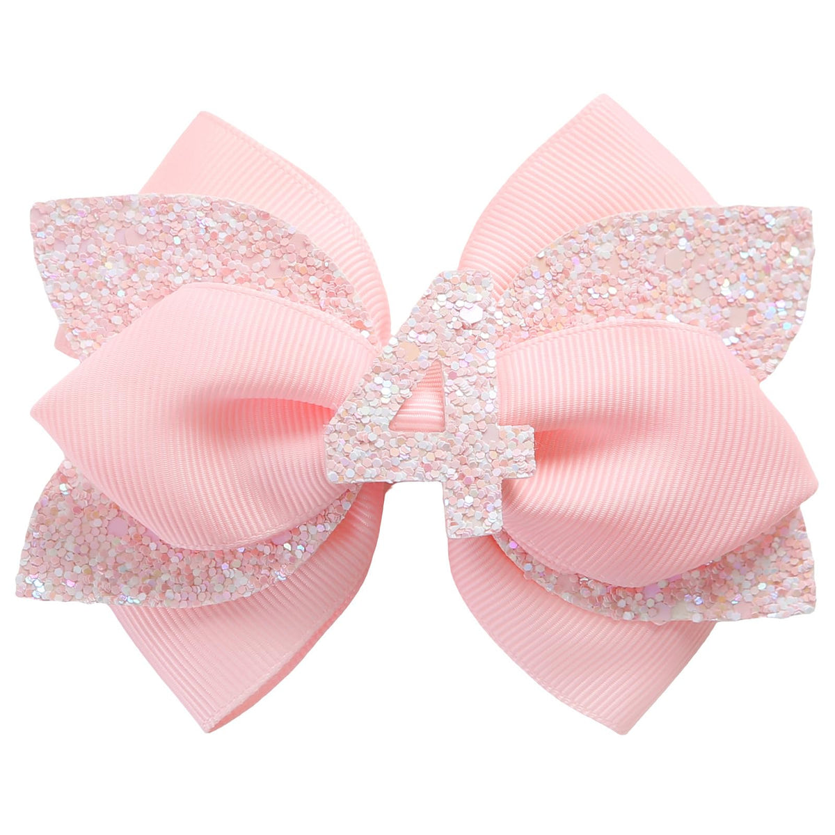 JiaDuo pink birthday bow 1-year elastic band for secure wear