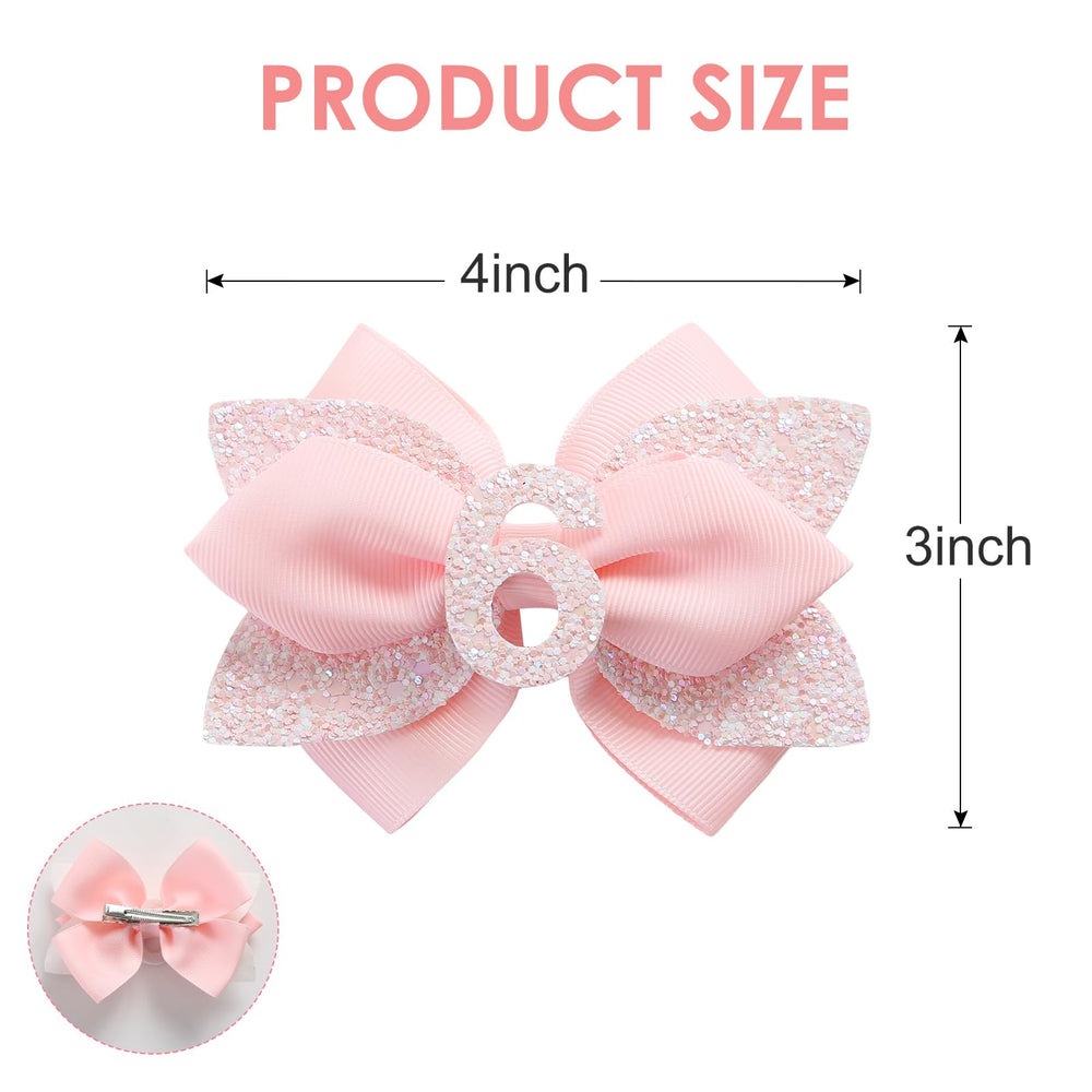 Jiaduo pink birthday bow 2 year with metal clip for durable party wear