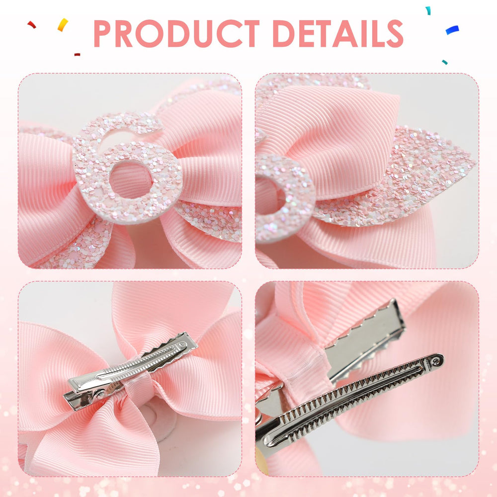 Jiaduo pink birthday bow 3 year with clip for active playtime looks